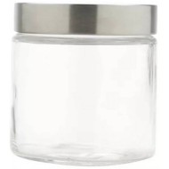 Pote 1,3L De Vidro Redondo Com Tampa Aço